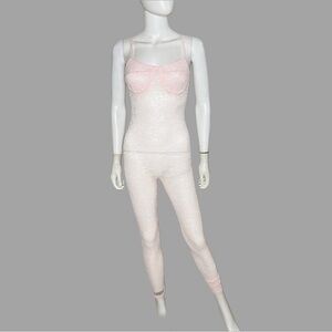 Forever 21 Blush Pink Lace Sheer‎ Jumpsuit